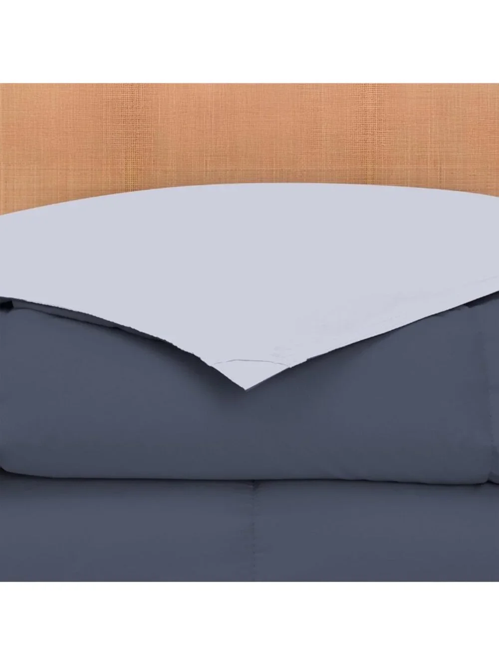 Reversible Down Alternative Comforter Set - Denim & Cloud Blue, Queen Size